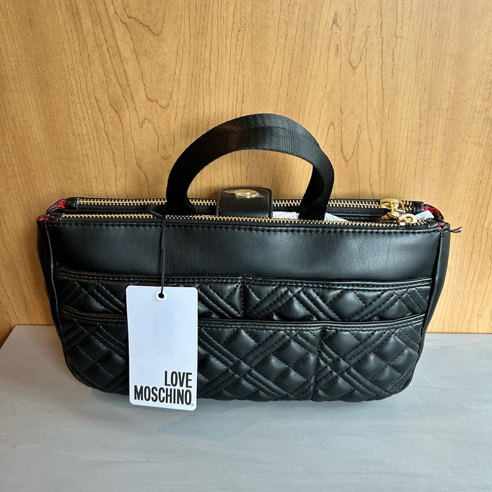 Love Moschino Black Quilted Clutch